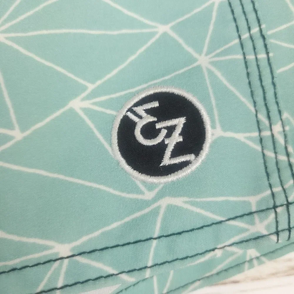 Ezekiel blue geometrical print swim shorts size 32